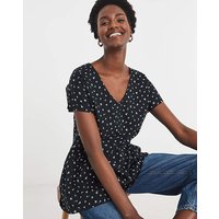 V Neck Peplum Side Panel Top Floral Print JD Williams