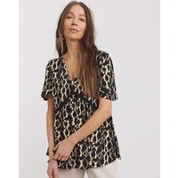 Print Crochet Contrast Top Print JD Williams