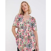 Print Angel Sleeve Longline Top Print JD Williams