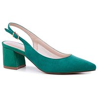 Isadora Block Heel Shoes Emerald Green