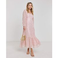 Boutique Jacquard V Neck Maxi Dress