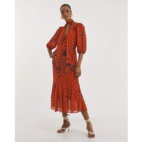 Metallic Dobby Maxi Dress Print