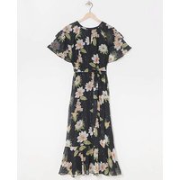 Dobby Spot Tie Waist Dress Print