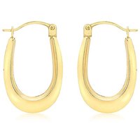 9ct Polished Oval Creole Earrings