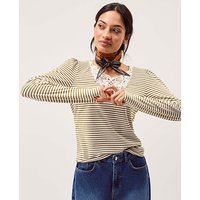 Lauren Lace Stripe Jersey Top