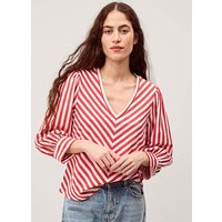 Shayla V Neck Stripe Jersey Top