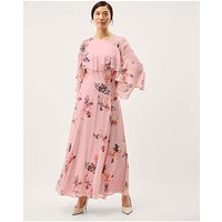 Amber Floral Cape Maxi Dress