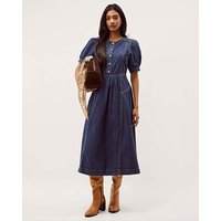 Eliza Puff Denim Midi Dress MID