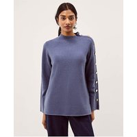 Breda Funnel Neck Button Jumper