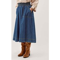 Sophie Shirred Denim Midi Skirt MID