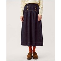 Lucy Button Denim Midi Skirt