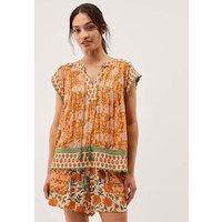 Carris Floral Scallop Trim Top