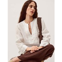 Alexis Knot Button Linen Top