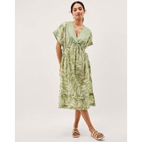 Lillie Leaf Print Midi Dress