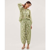 Lillie Leaf Print Harem Trousers