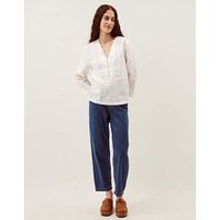 Jayla V Neck Lace Linen Blouse