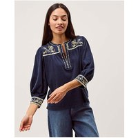Emi Embroidered Jersey Top
