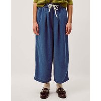 Rhea Tie Front Denim Trousers Denim Blue