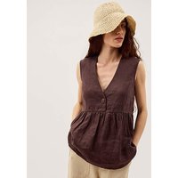 Posey Sleeveless Linen Top Dark