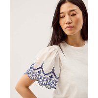 Bree Broderie Sleeve T Shirt