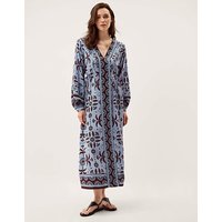 Thalia Palm Print Midi Dress