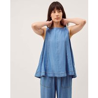 Daria Swing Chambray Tank Top Denim Blue