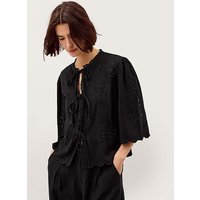 Cindy Embroidered Tie Front Top