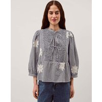Mimi Embroidered Gingham Top