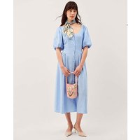 Lottie Linen Blend Midi Dress Pale