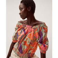 Carmen Bardot Floral Print Top