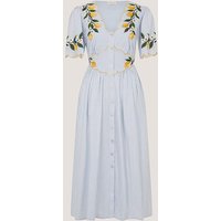 Marisol Lemon Stripe Midi Dress