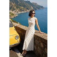 Polka Dot Boat Neck Dress