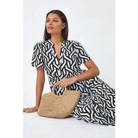 Geometric Print Tiered Midi Dress