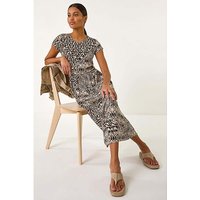 Abstract Print Midi Dress