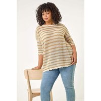 Scallop Hem Stripe Knit