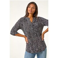 Textured Paisley Stretch Blouse