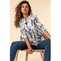 Floral Print Notch Neck Top