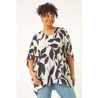 Leaf Print Cocoon Top