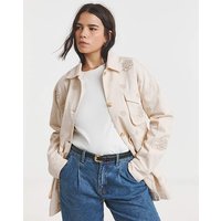 Floral Embroidered Utility Jacket