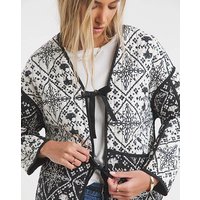 Reversible Mono Print Tie Front Jacket