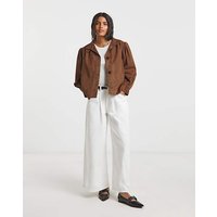 Funnel Suedette Jacket Chocolate