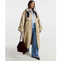 Simply Be Stone Maxi Trench Coat