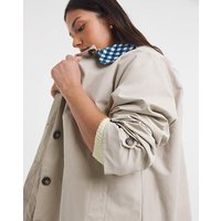 Checked Collar Car Coat