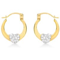 9ct Crystalique Heart Earrings