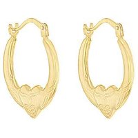 9ct Heart Creole Earrings