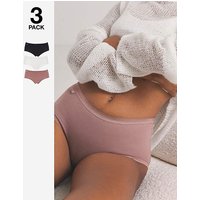 3Pk Basic Midi Knicker Cocoa Mult Cocoa