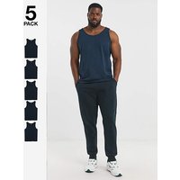 5 Pack Pure Cotton Vests Jacamo 5XL64 66