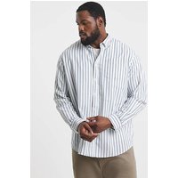 & Oxford Stripe Shirt Blue White & 6XL