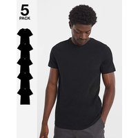 5 Pk Pure Cotton Crew Neck T Shirts