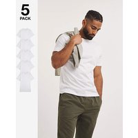 5 Pk Pure Cotton Crew Neck T Shirts Jacamo 2XL52 54